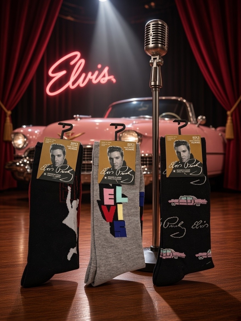 NWT Elvis Offical Licensed Men’s Crew Socks- 3 Pack- Mens 7 To 12.
